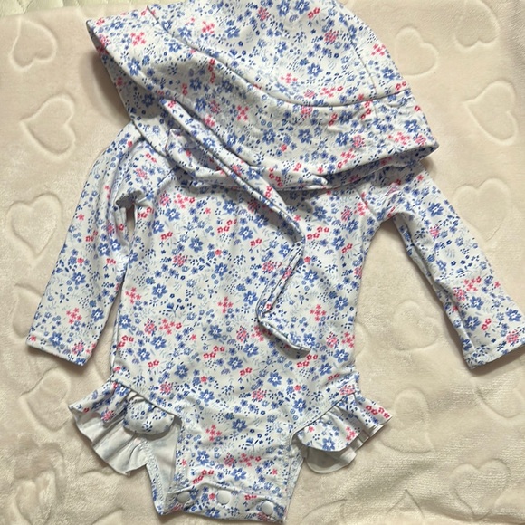 Floral Baby Onesie with Hood - Picture 1 of 1